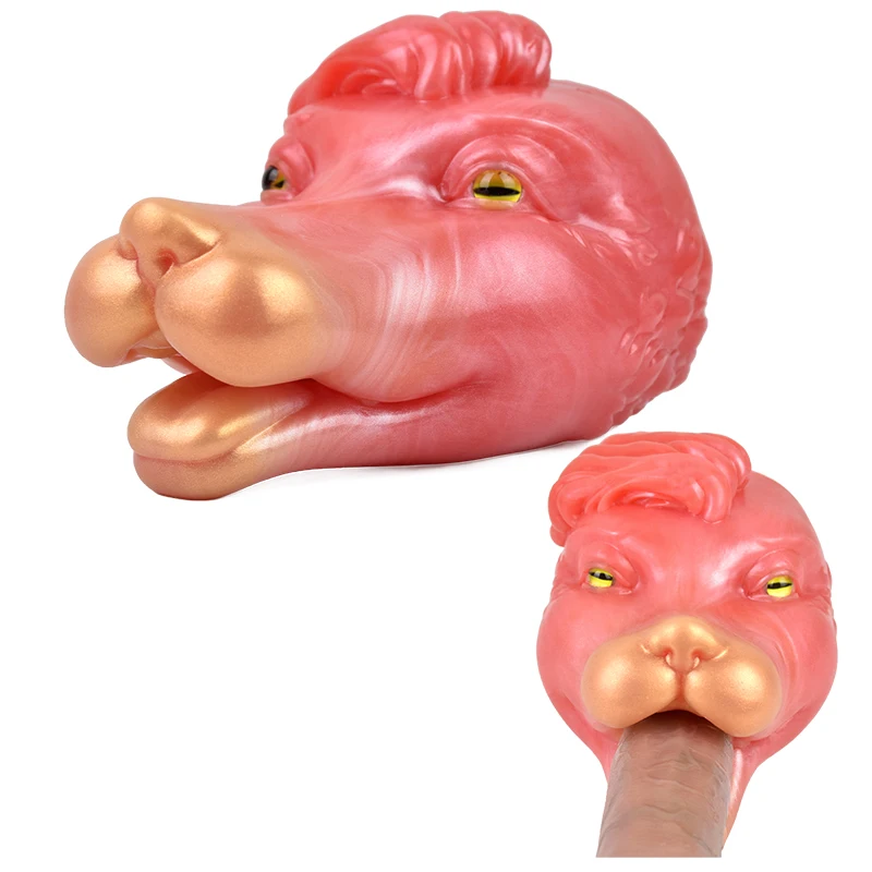Super Skin-friendly Silicone Animal Nine-tailed fox Head with Big Mouth  Male Masturbator Sex Toy Male Masturbator Stroker