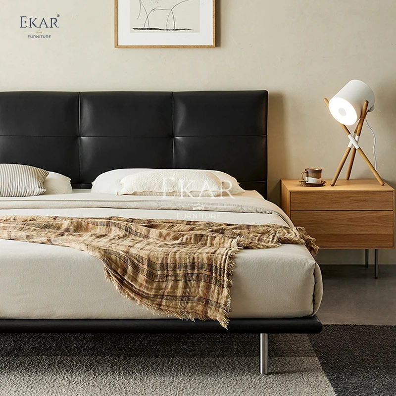 product new design ekar leather back bedroom queen bed-63