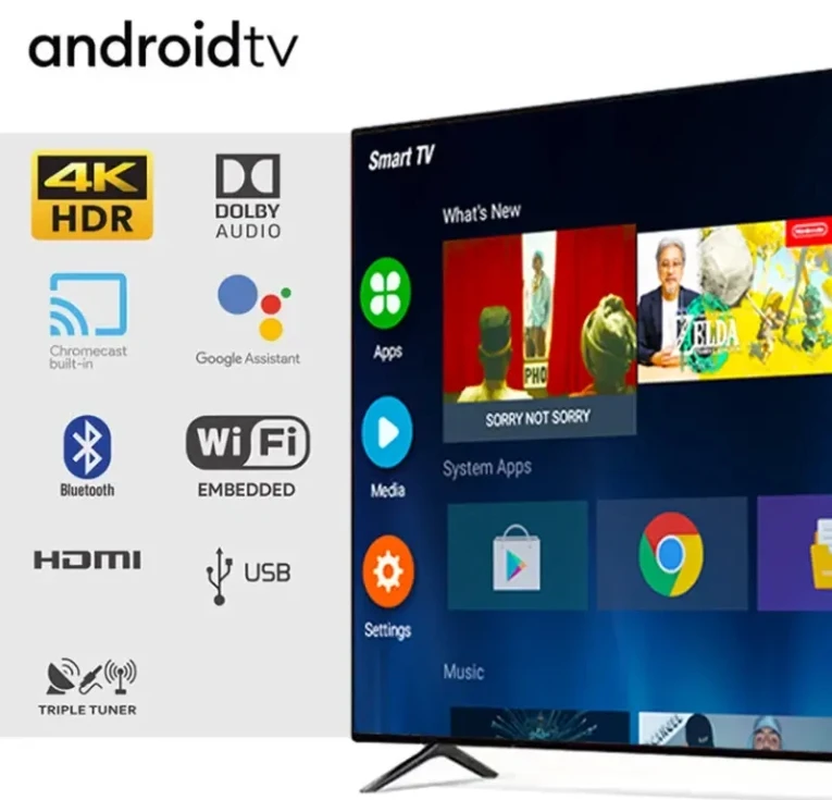 Factory Customized System 40/43/50/55 Inch High Quality Multiple Languages Android Smart LED TV