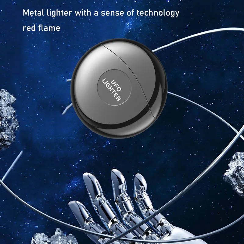 Flying Saucer Appearance Torch Lighter Red Flame Custom logo Lighter UFO Shape Design Lighter