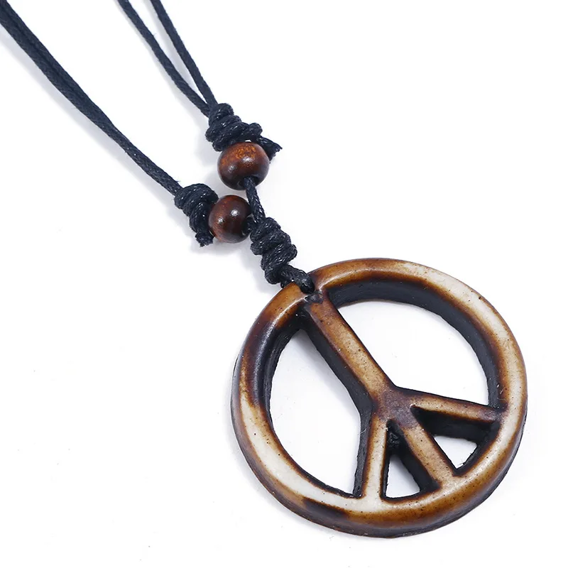 Buy Peace Sign Necklace,Rope Necklace 