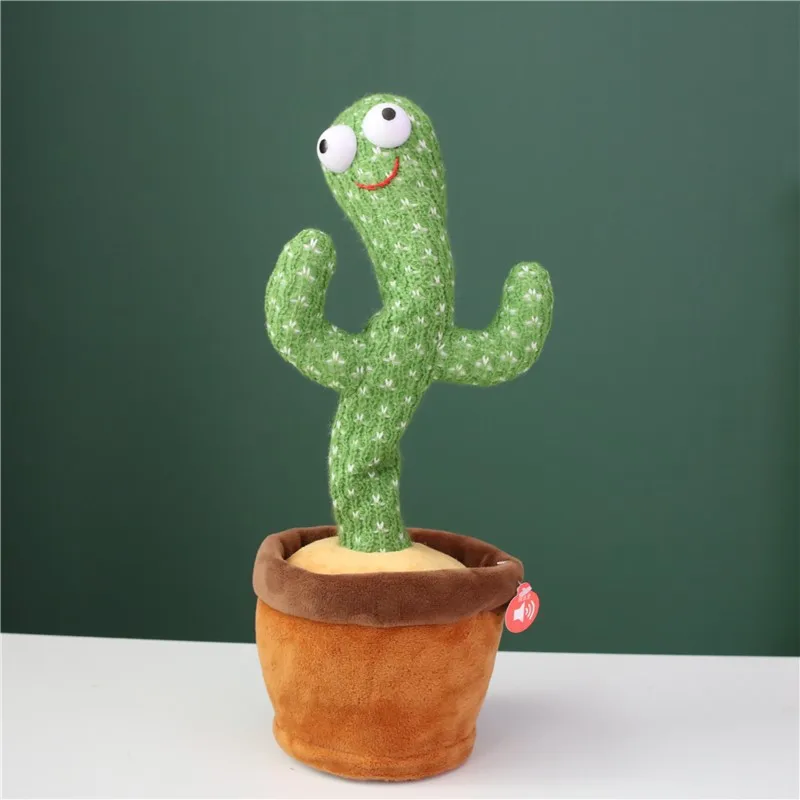 New Arrival Custom Hot Sale Luminous Cute Stuffed Flowerpot Dancing Talking Electric Cactus Plush Toy