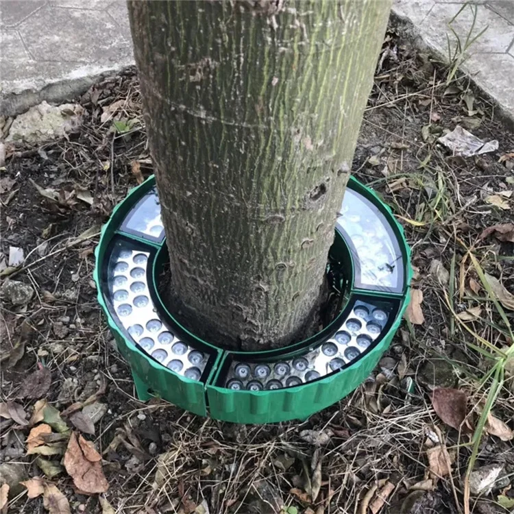 Outdoor Rgb Color Palm Tree Ring Light Ip65 Waterproof Park Garden Flood Spotlight Landscape Pole Post Coconut Hug Tree Lamp