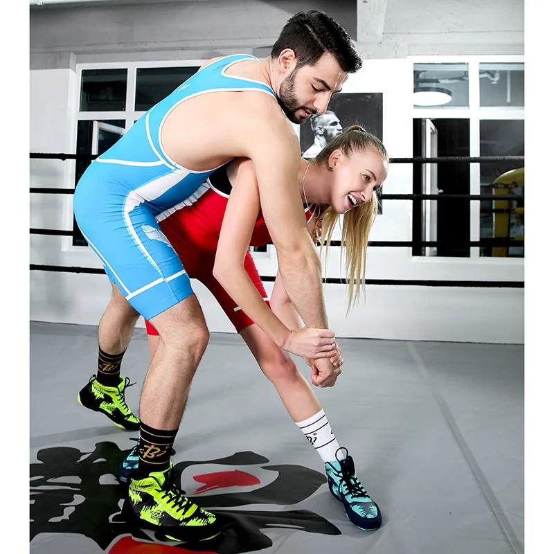 Combat Shoes Competition MMA Wrestling Shoes Custom Kick Wrestling Boots  for Men and Women