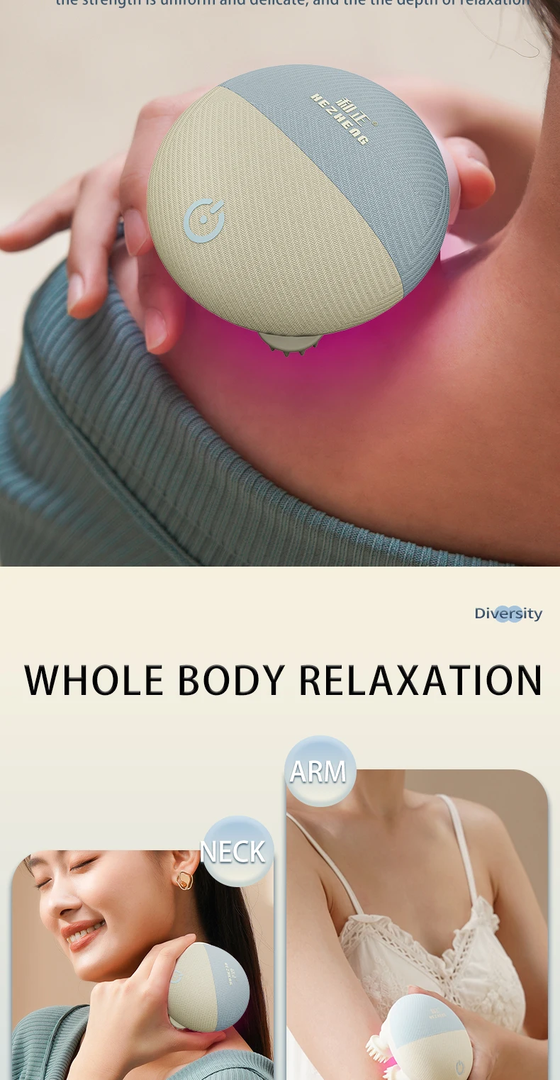 New Trends Products 2025 Head Scalp Massage Device Japanese Head Spa IPX7 Waterproof Scalp Head Massager With Red Light