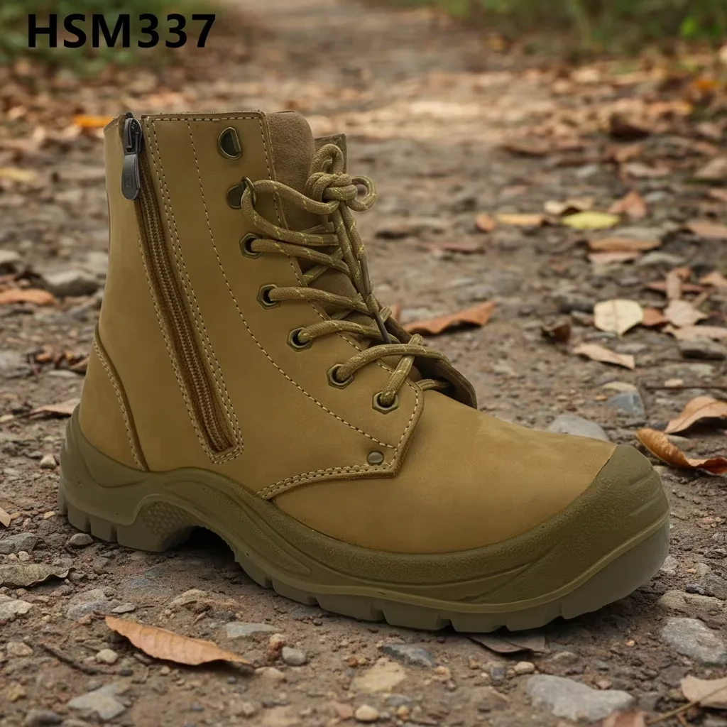 LXG,Mountaineering Desert Combat Boots with Outer Side Zipper Energy Tactical Bespoke Design PU/PU Injection Patrol Boots HSM337