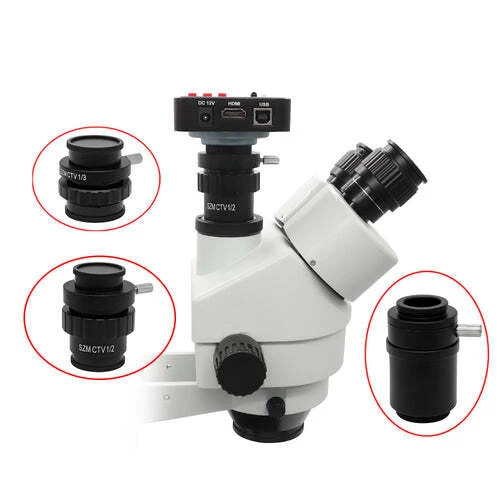 0.35X 0.5X C-Mount Lens TV1/2 1/3 CTV Adapter For Stereo Microscope