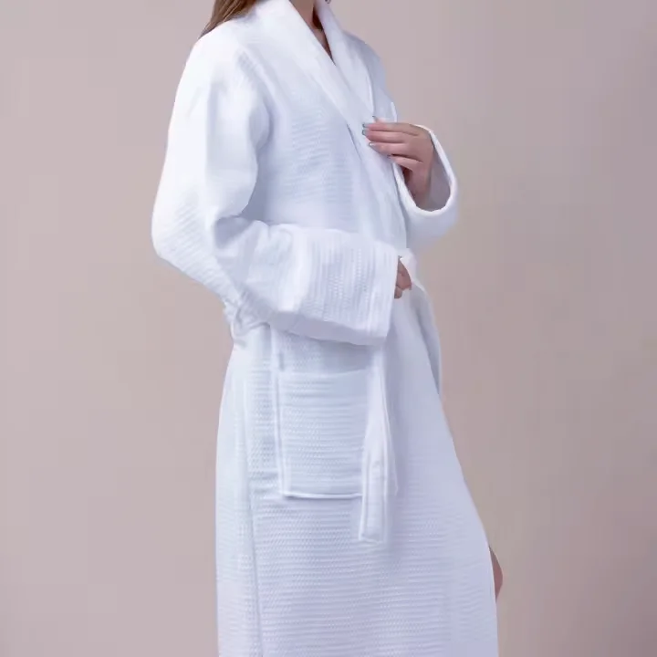 Luxury Five-Star Hotel Super Soft 100% Cotton Waffle Bathrobe Women Eco-Friendly Customizable High Quality Breathable Summer manufacture