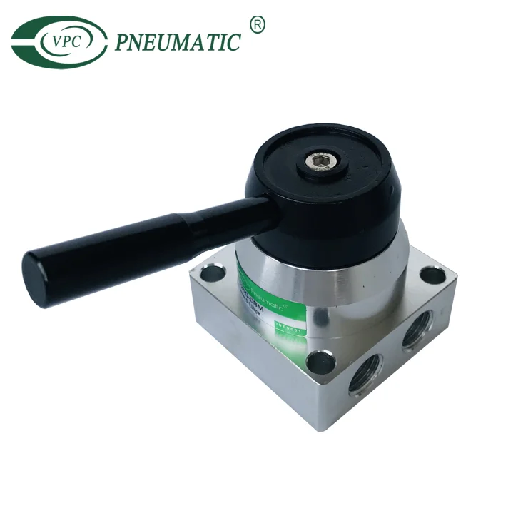 Pneumatic Hand Rotary Valve HV210-08 3position 4way Rotary Lever Switch Valve Mini Hand Control Valves