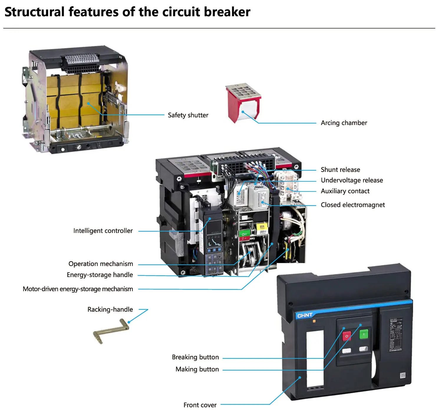 Chint original NXA ACB 3P 4P NXA16 NXA20 NXA32 NXA40 NXA63 1600A 2000A 2500A 3200A 4000A 6300A CHNT Chint Air Circuit Breaker