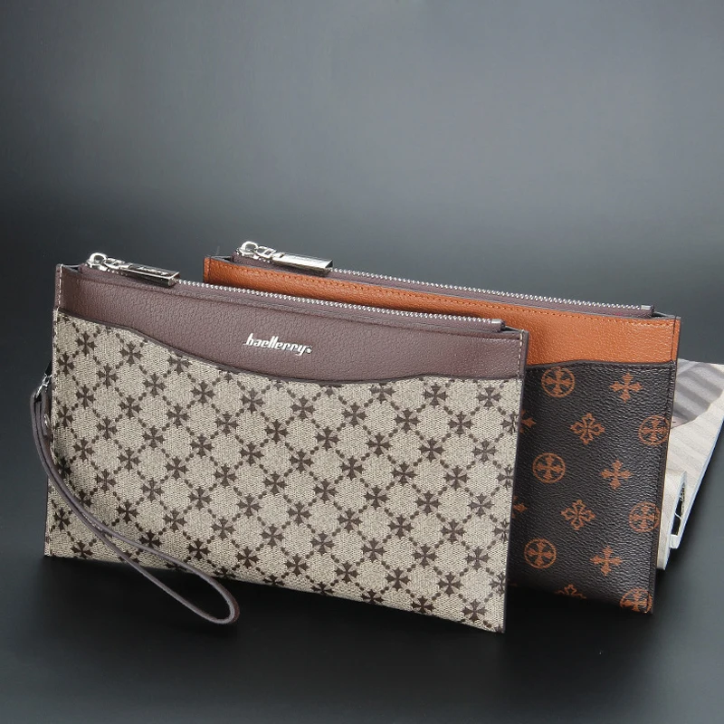 Business Card Holders Wallet Large Capacity Leather Clutch Bags for Men