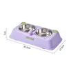 Little Bear Stainless Steel Double Bowl, Purple