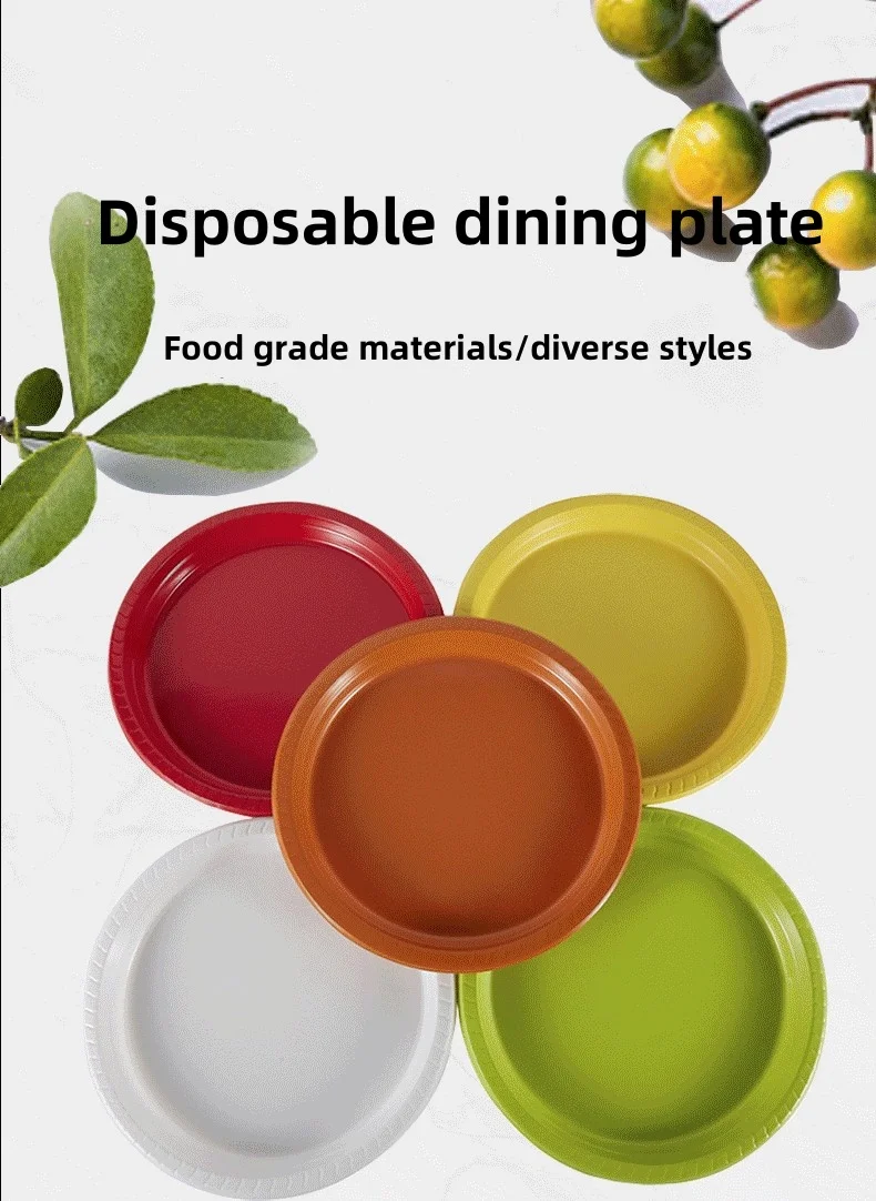 Wholesale 9 Inch Disposable Color Disc Ps Material Round Tableware For