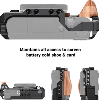 Smallrig Vlog Camera Cage for Sony Rx100 VI and Rx100 VII Camera with Wooden Handle Grip -CCS2434 detail image