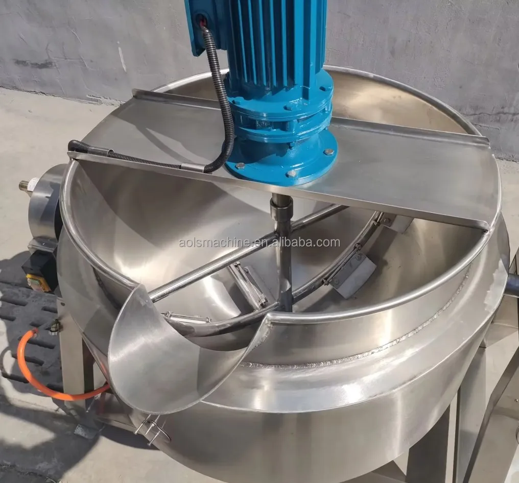 Industrial Automatic Self Stirring Cooking Pot Gas Mixer Cook Steam 1000 Liter Kettle Cooker for Jams Sauce