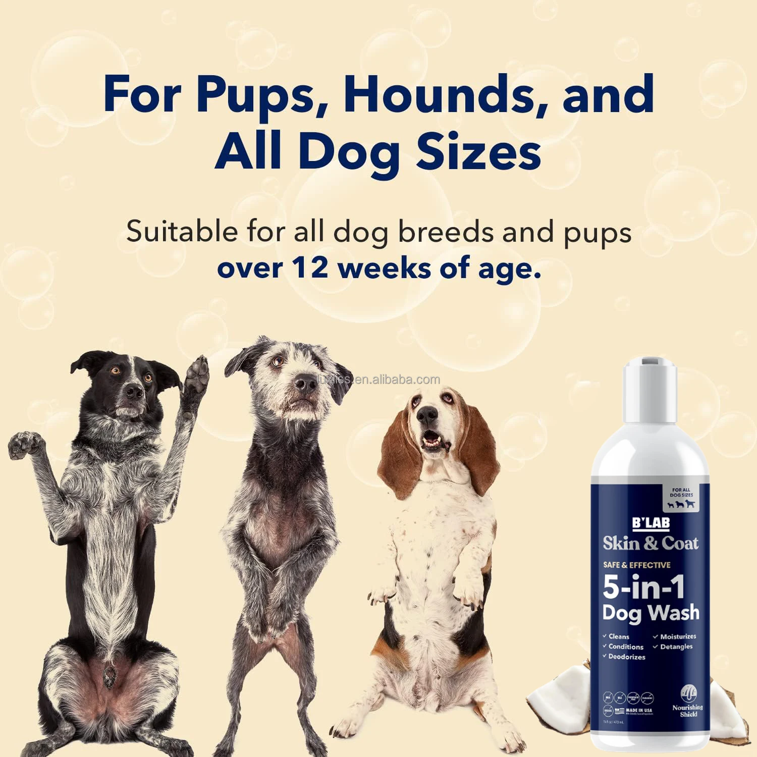 Private Label Pet Shampoo Oatmeal Dog Flea Dog Shampoo Gentle