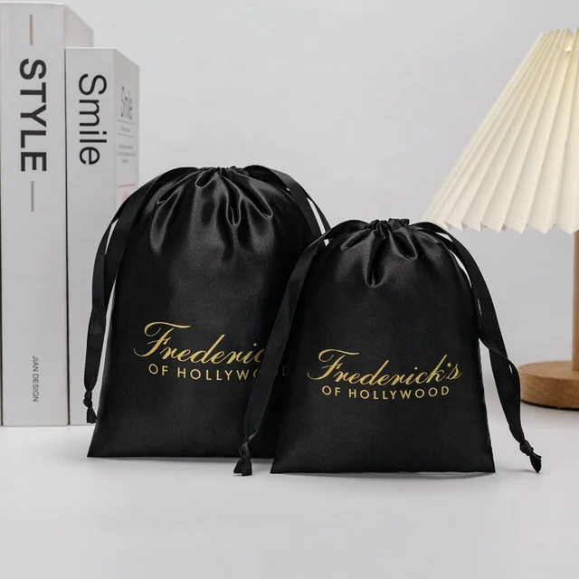 Custom Drawstring Satin Bag Jewelry Pouch Drawstring Satin Wig Gift Satin Drawstring Packaging Bags