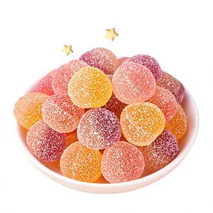 Halal Food Fruity Multi-Colored Ombre Flavor Gradient Bicolored Sphere Gummy Candy