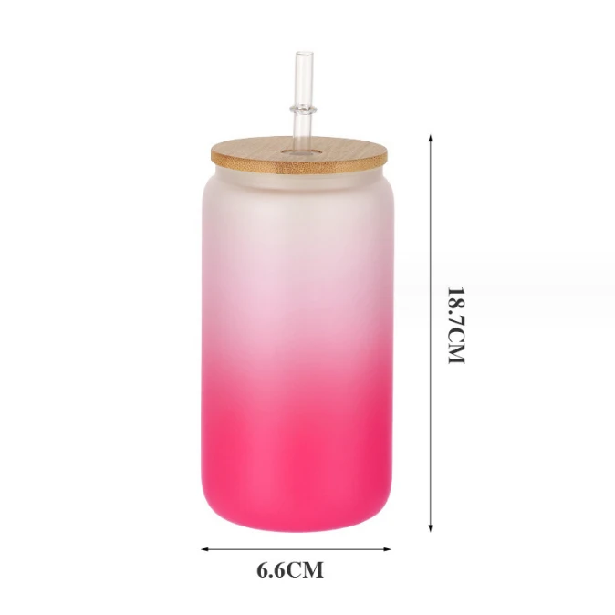 20oz thermal sublimation gradient frosted glass clear bottle glass water beer water glass bottle-26