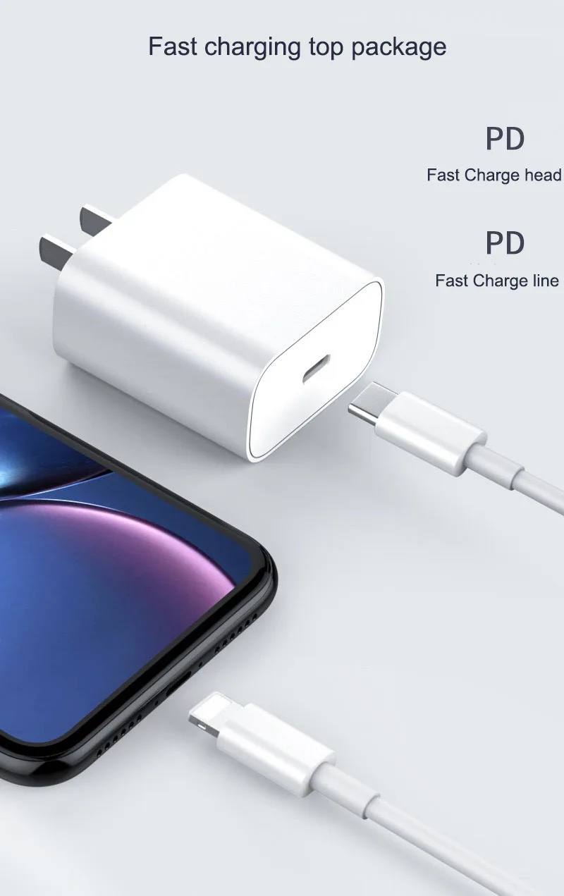Заводской 20 Вт Кабель для быстрой зарядки, адаптер питания, зарядное устройство для телефона iPhone 13, зарядное устройство для телефона