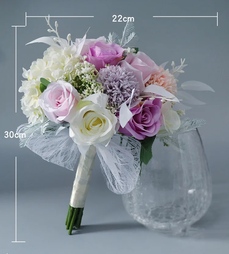 Romantico bouquet da sposa a cascata di rose bianche crema per cerimonia nuziale fiori artificiali goccia d'acqua bouquet per festa di anniversario