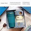 Thermos cup + towel (blue)