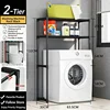 Support pour machine à laver noir à 2 niveaux