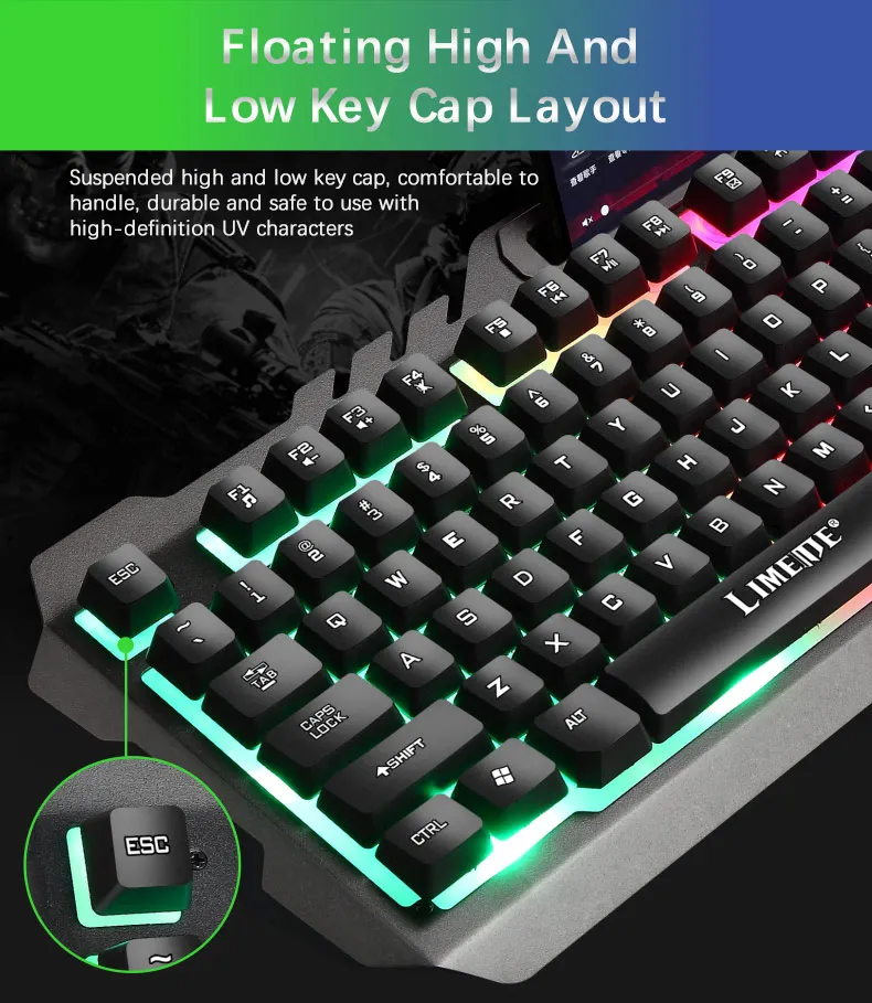 Facoty Directly Sell Gaming Keyboard And Mouse Combo Waterproof Rgb Led ...