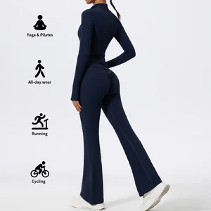 High Quality Sportswear Long Sleeve Jackets Active Athletic Gym Leggings Women Yoga Coat Leggings Sets