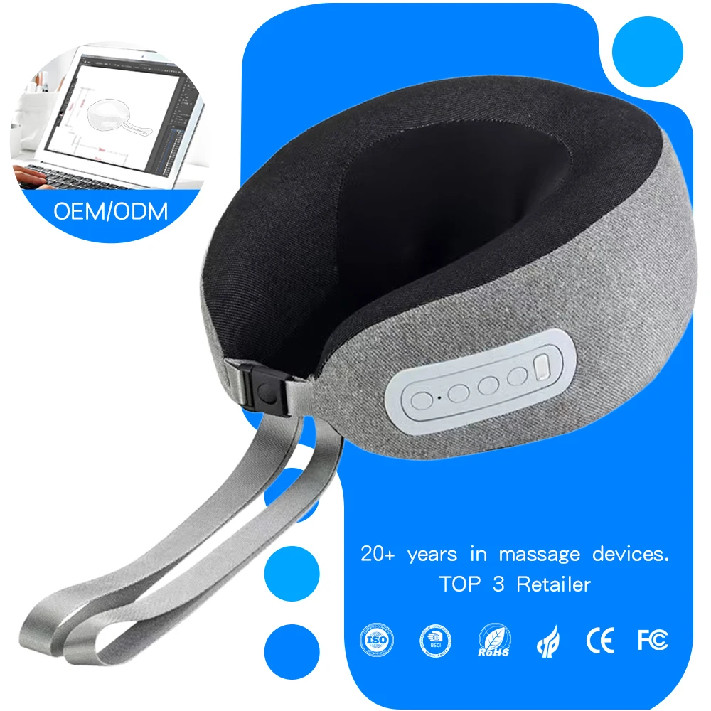 High-End U-Shape Neck Massager Pillow Dual Motor Travel Airplane Memory Foam with Graphene Heating Pad