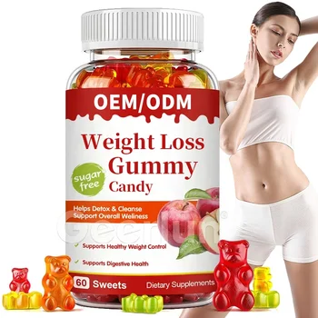 Natural Vegan ACV Vitamin Gummies Enhance Digestion Metabolism Sugar Free Weight Loss Gummy Candy