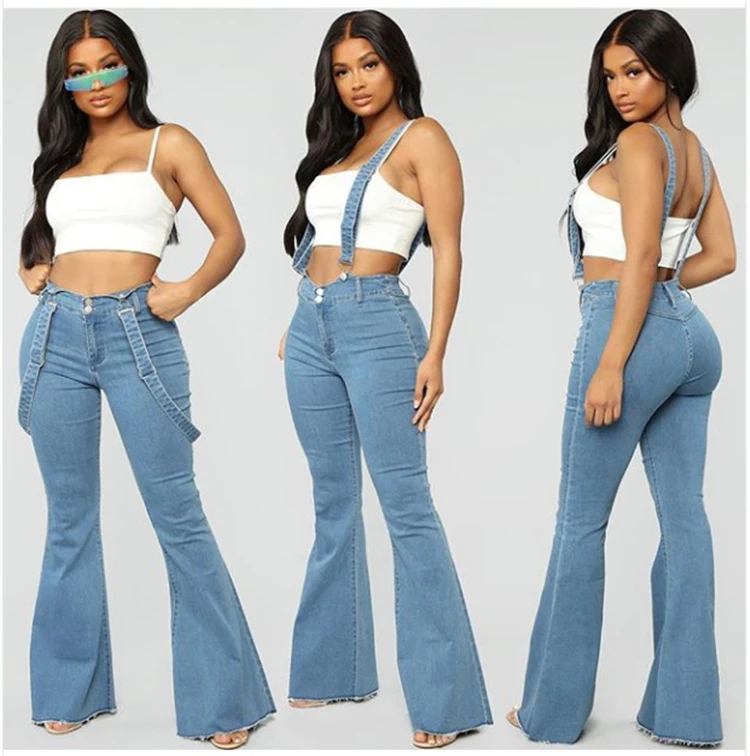 Fashion Denim Flare Pants Women Retro 