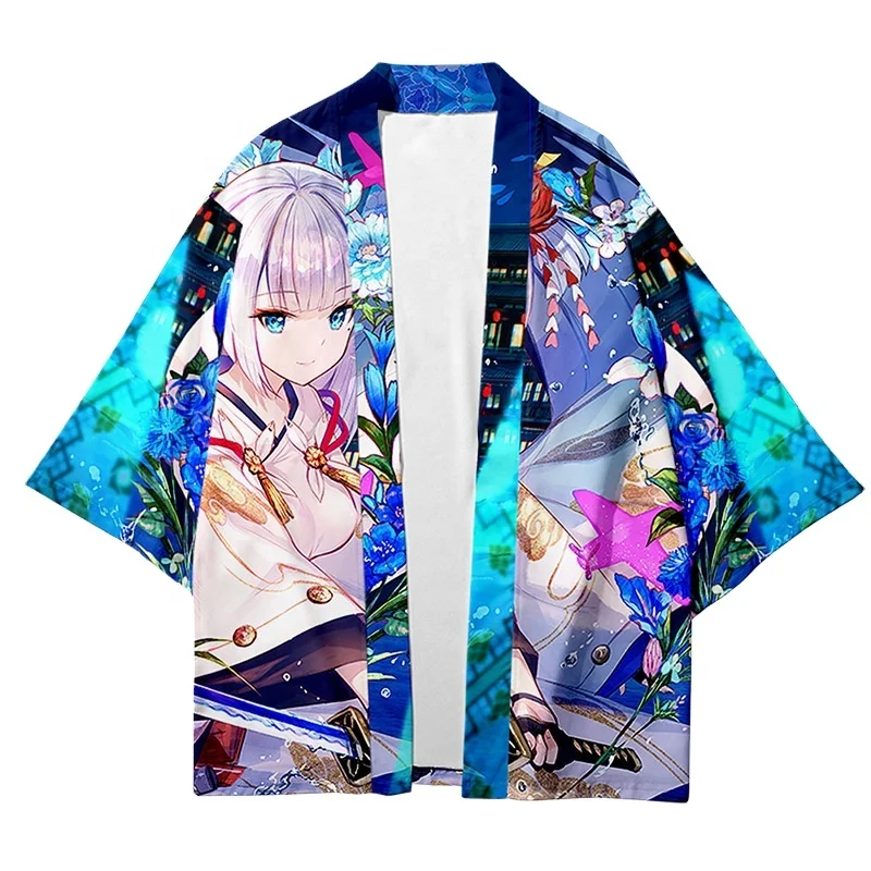 Wholesale Summer Anime Fox Print Shirts Loose Traditional Kimono Men Women  Yukata Japanese Cardigan Cosplay Haori Clothing From m.