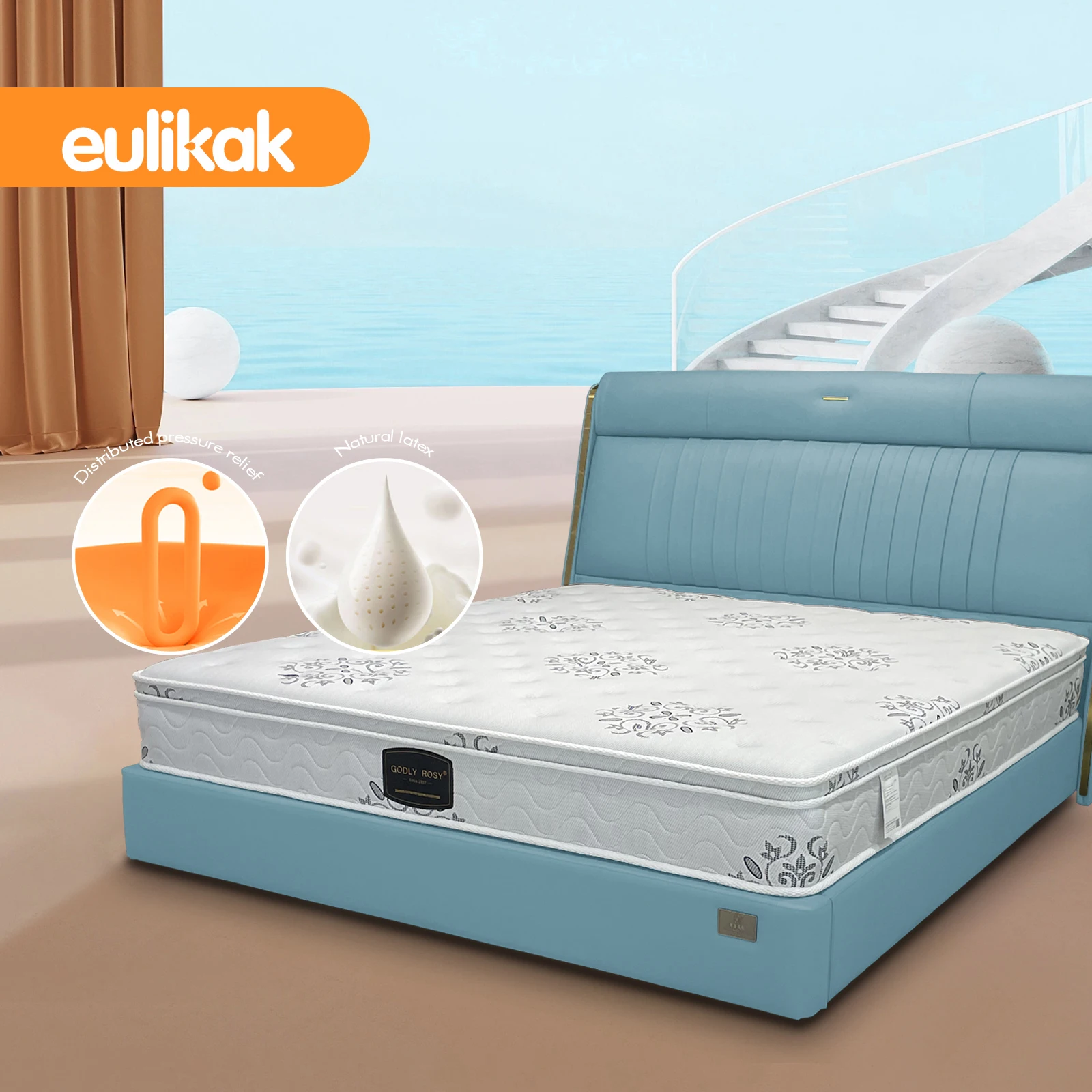 Twin Size Hybrid Pocket Spring Mattress in a Box Solution Knitted Fabric for Home & Hospital Furniture for Bedrooms South Africa
