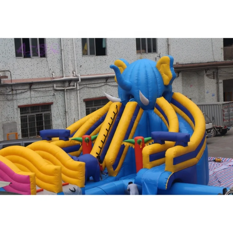 Commercial Inflatable Water Park With Water Slide And Pool Custom Inflatable Ground Water Park