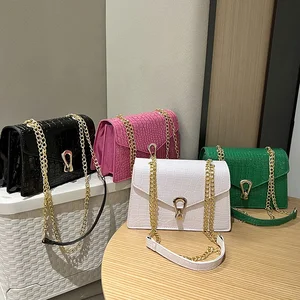 Trending Ladies Messenger Sac Luxury Chains Sling Purse Female Fashion PU Leather Women's Shoulder Bags for Girls