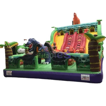 super large dinosaur theme inflatable children playground 13*7m/42.7*23ft inflatable dinosaur slide playground for kids