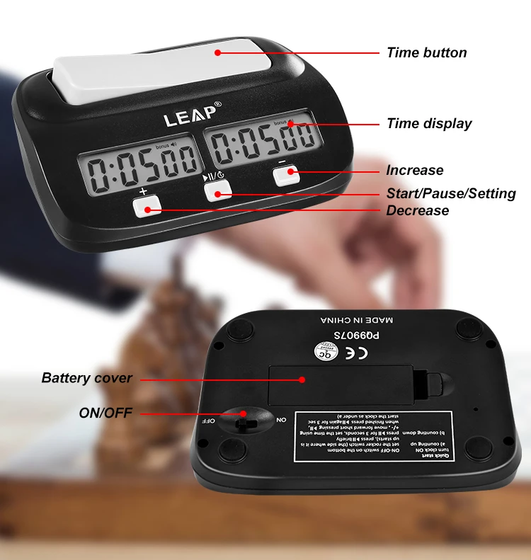 LEAP Digital Easy Chess Clock with Increment and Delay PQ9907S Chess Clock Digital