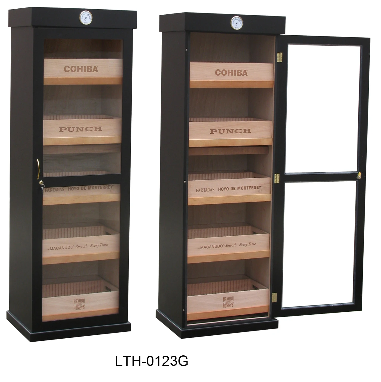 Wholesale 2 Doors Modern Large Solid Wood Cedar Wooden Cigar Humidors for Sale Used Humidor