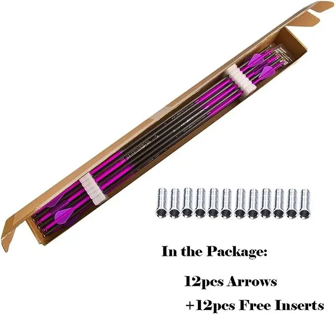 Archery Carbon Arrows Pinals28 30 Inches 300 340 350 400 Spine Practice For Composite Reverse