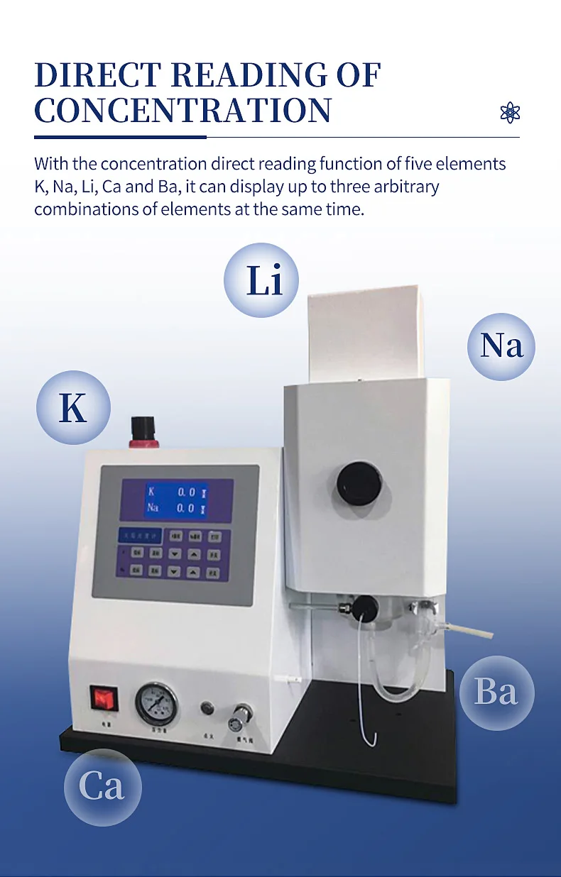 Potassium Sodium Lithium Calcium Barium 5 Element Flame Photometer