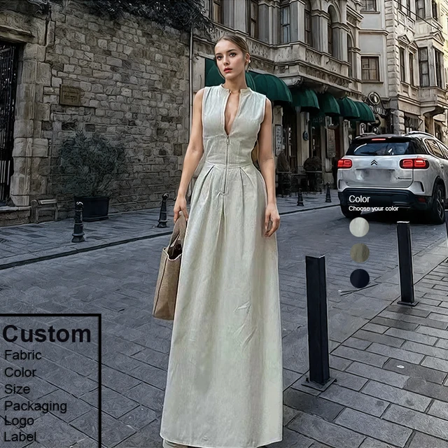 Customized New Fashion Models Of Elegant Modern Streetwear Maxi Dress Wholesale Summer White Sexy Women's Dresses Formal Dresses