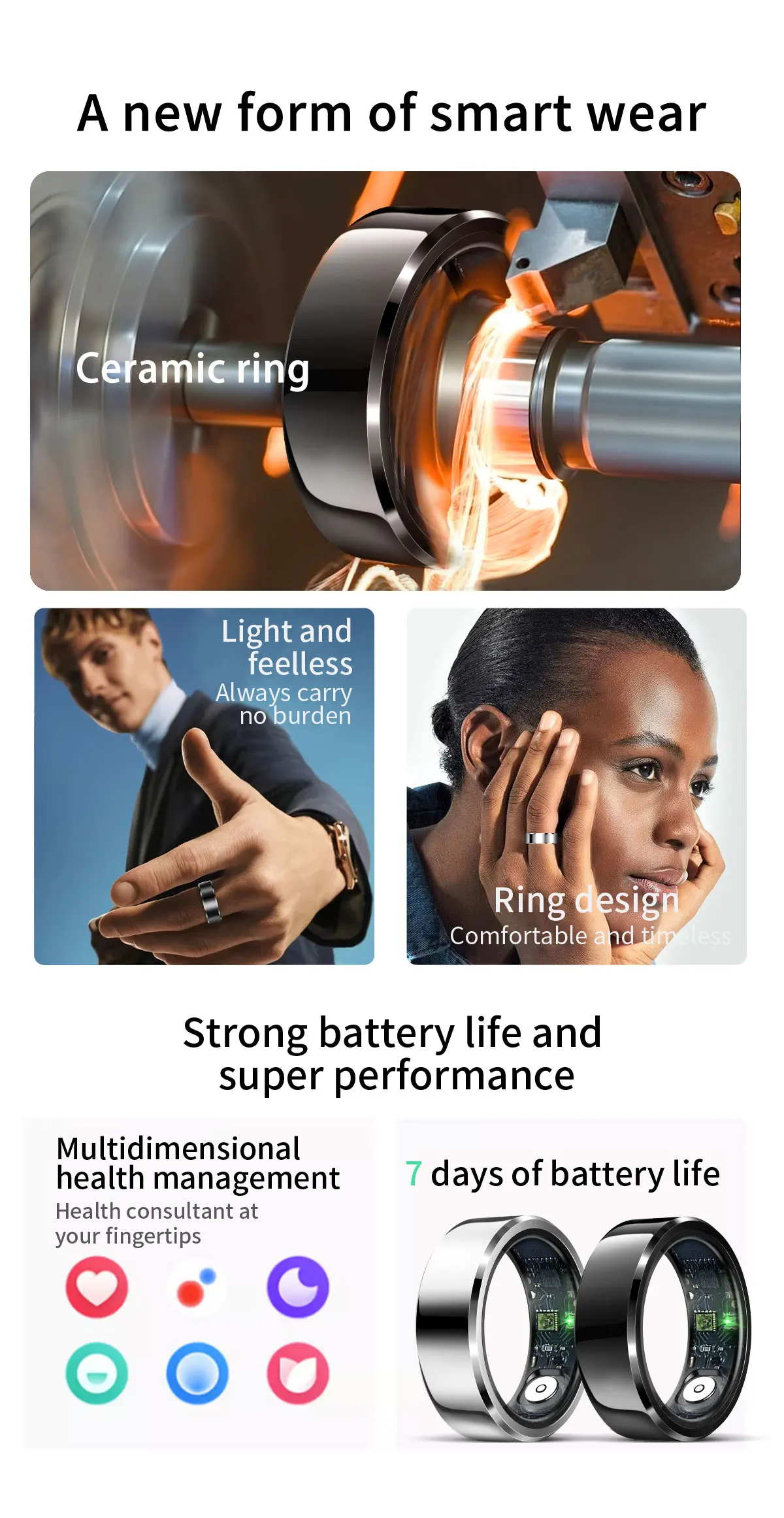 If you are searching for a supplier of a product with perfect quality control and highly competitive prices, which gives you an advantage in expanding your local market, then contact us now!  Competitive suppliers of  R6 Smart Ring 5ATM Waterproof Heart Rate Blood Oxygen Step Monitoring Health Sleep Smart Rings Fashion Smart Wearable