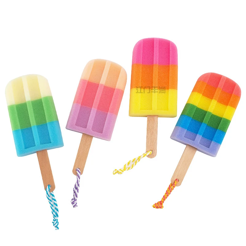 New Arrival 2024 Customized Shape Ice-cream Soft Shower Sponge Bubble Cleaning Bath Sponge