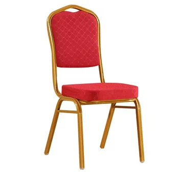Wholesale Stacking Hotel Church Wedding Used Ceremony Conference Chairs Gold Frame Red Banquet Hall Event Chair