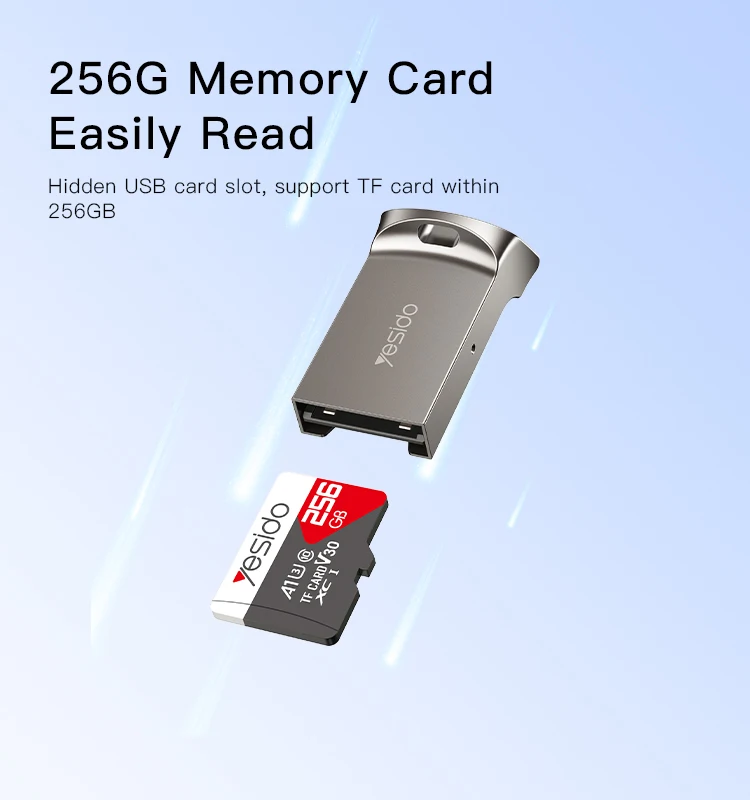 GS20 YESIDO Portable Mini USB to TF Rfid Card Reader OTG for Computer Laptop Card Reader