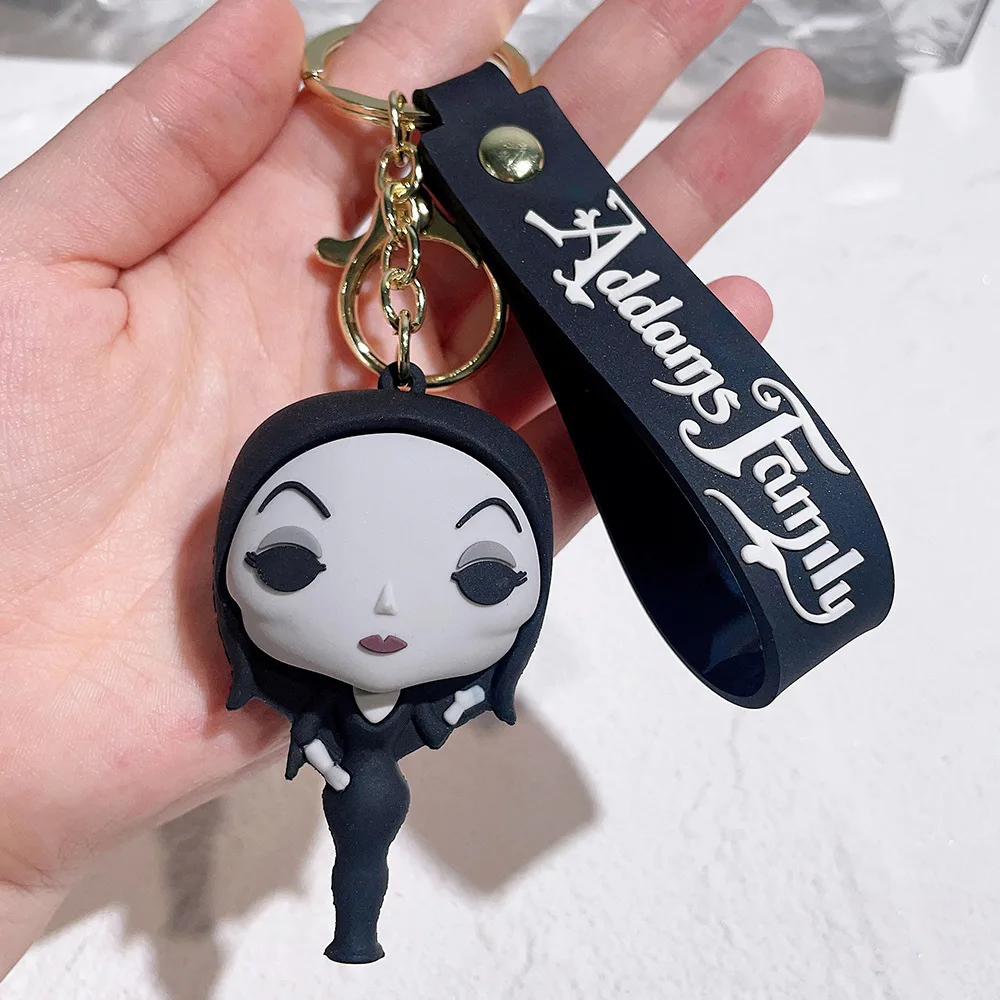 Cartoon Key Chain Custom Car Bag Pendant Doll Ornament Addams Family