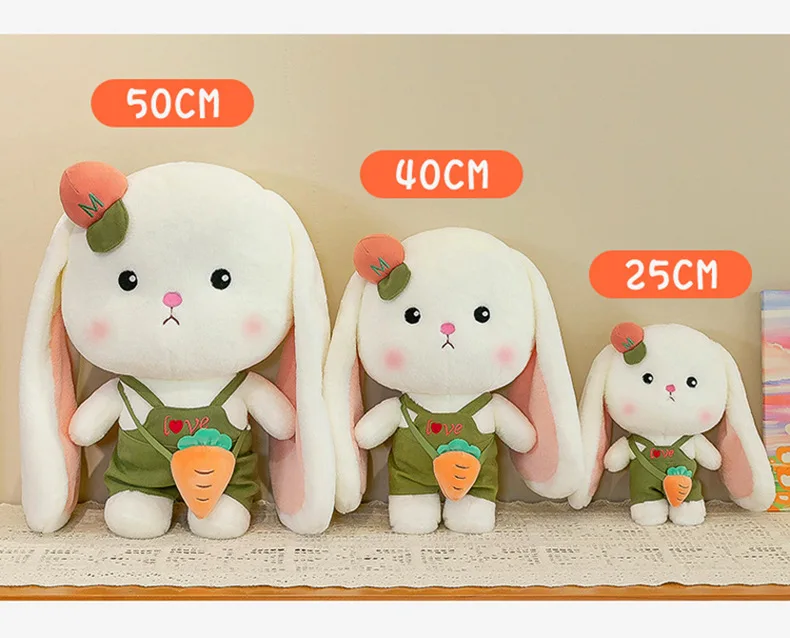 Loopin Rabit Colorful Vegetable Green Pink Couple Bunny Doll Bow Tie Long Eared ...