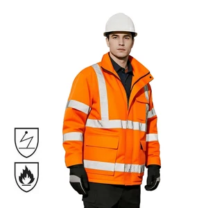 CE Certificate Custom Welding Flame Resistant FR Clothing Anti Static Mechanic Construction Winter Mining Workwear Jacket