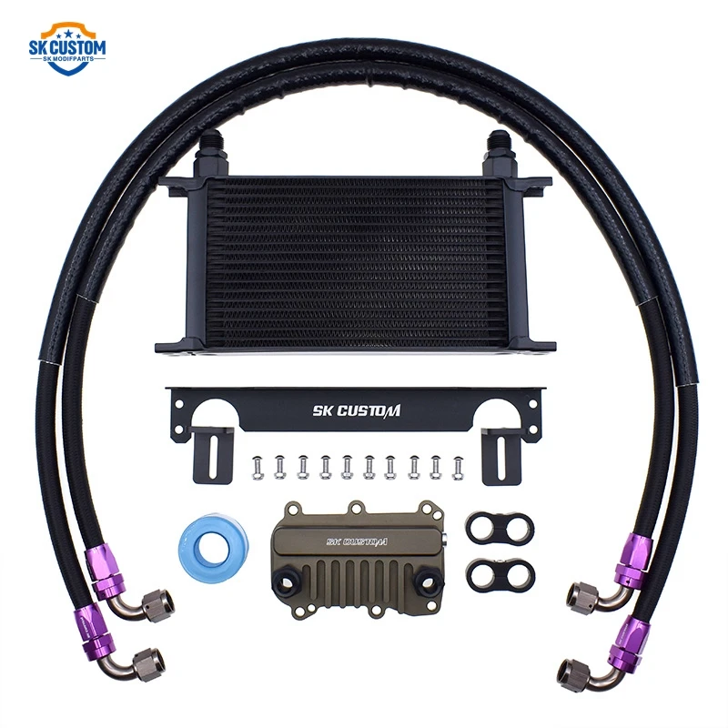 SK Custom 19 Row Aluminum M133 Engine Oil Cooler Kit For Benz A45 CLA45 GLA45 C63 E63 G500 S63 C200